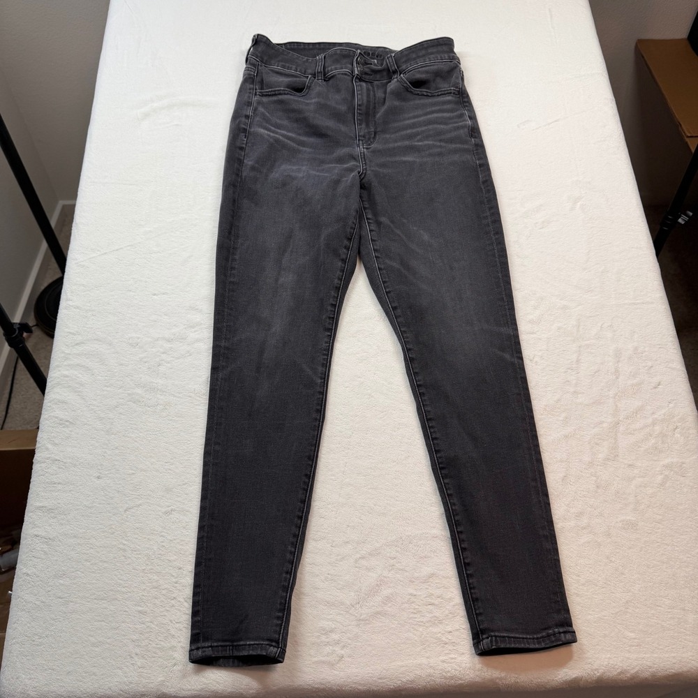 American Eagle Skinny Jeans Womens 12‎  Black Good High Rise Next Level Stretch